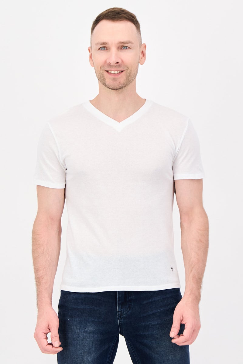 Frye Men 4 Pieces V-Neck Brand Logo Short Sleeve T-Shirt, Multicolor - Image 1